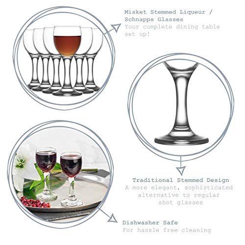 LAV 12x Clear 55ml Misket Sherry Glasses - Small Port Brandy Vodka Liqueur Dessert Wine Drinking Shot Glass Set with Stem - Image 6