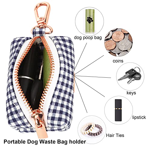 Image of ARING PET Dog Waste Bag Dispenser, Cotton Doggy Poop Bags Holders Attach to Any Leashes, Portable Washable flamingo Pet Waste Pouch Dispenser with Metal Zipper