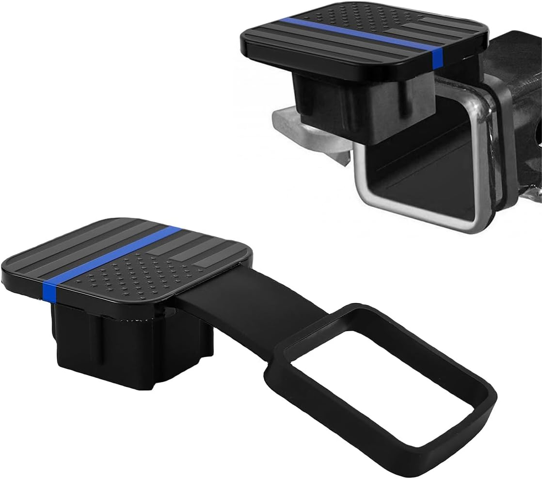 Kewucn Trailer Hitch Cover, 2 Inch American Flag Hitch Cover Tube Insert Plug, Universal Rubber Tow Receiver Tube Hitch Dust-Proof Plug fits 2″ Receivers, Trailer Car Accessories (Black&Blue) Kewucn Trailer Hitch Cover, 2 Inch American Flag Hitch Cover Tube Insert Plug, Universal Rubber Tow Receiver Tube Hitch Dust-Proof Plug fits 2″ Receivers, Trailer Car Accessories (Black&Blue)