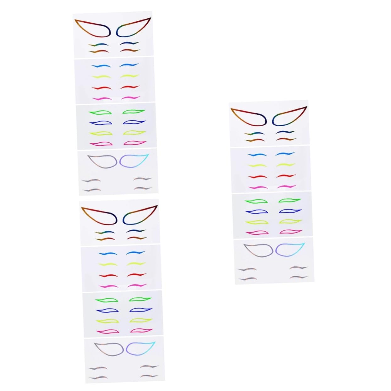 minkissy 12juegos Pegatinas De Delineador De Ojos Coloridas y Resistentes Al Agua De Maquillaje Fiestas y Escenarios Adhesivo Para Realzar La Mirada y Detallar El Maquillaje