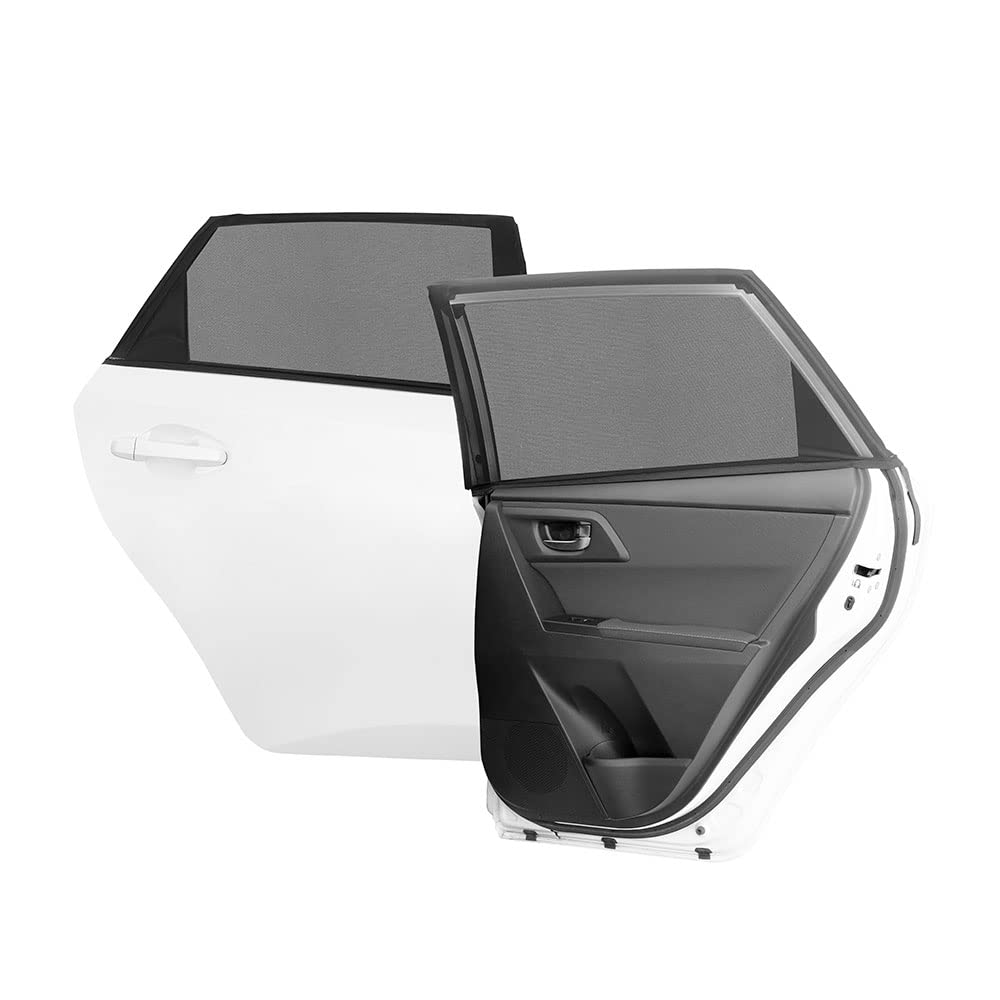 InnovaGoods® Sonnenshutznetz für das Auto UVLock (2er Set), Autoscheiben-Sonnenschutz, schützt Kinder und Haustiere vor Sonne und Insekten, mit UV-Schutz 50+.