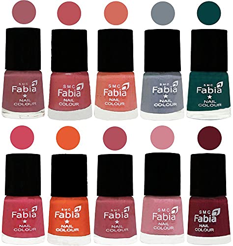 Image of ALL IN ONE (PACK OF 10), Long Lasting Glossy Nail Polish, 6 ml Each, All Vibrant Colours,01988
