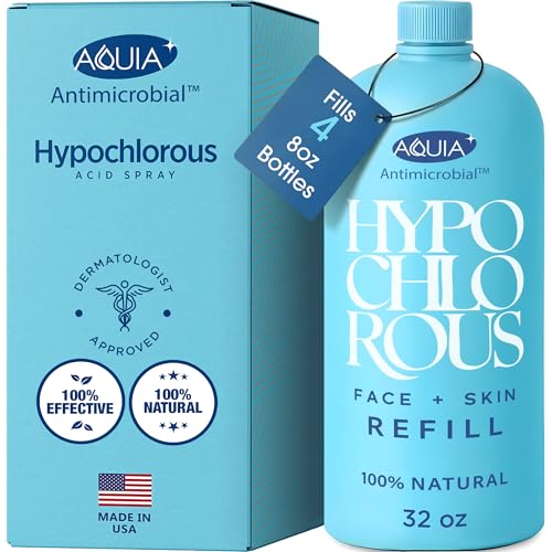 Hypochlorous Acid Spray for Face and Skin; Facial Cleanser | 32oz Refill Face Mist Hypochlorous Acid Spray for Skin Acne Rash Eczema Wound | Antimicrobial Facial Cleanser Acne Mist; Smart Skincare