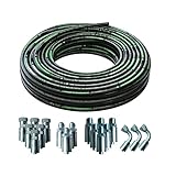 10Ft 3/8 Inch Hydraulic Hose (EN853 SAE 100R2AT -55MPa/7975PSI, 2-Layer Steel Braided),Heavy-Duty Industrial Hydraulic Oil Hose with Fittings