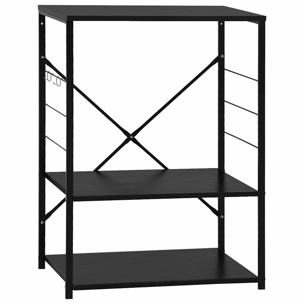 Scaffale per microonde, 60 x 40 x 80 cm, in legno, nero