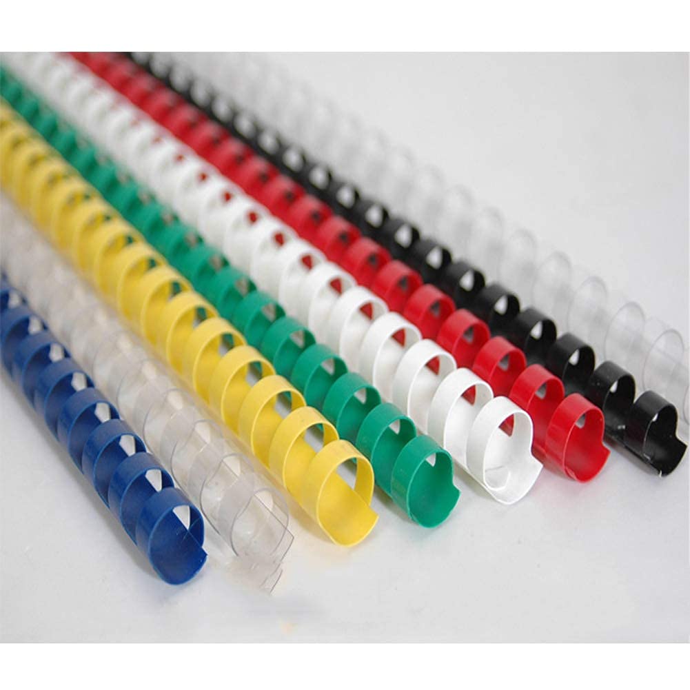 Accessori per Ufficio, Forniture per Rilegatura a Pettine in plastica per rilegatrice, Diametro 12 mm-25 mm, capacità 80-200 Pezzi, Blu, 14 mm