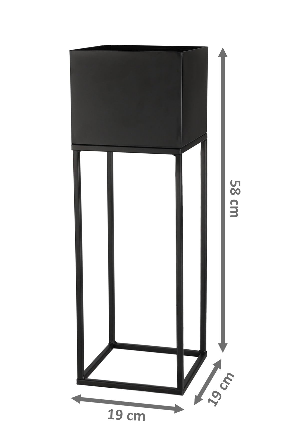 Industriële Plantentafel met Houten Etagères – 34 x 34 x 67