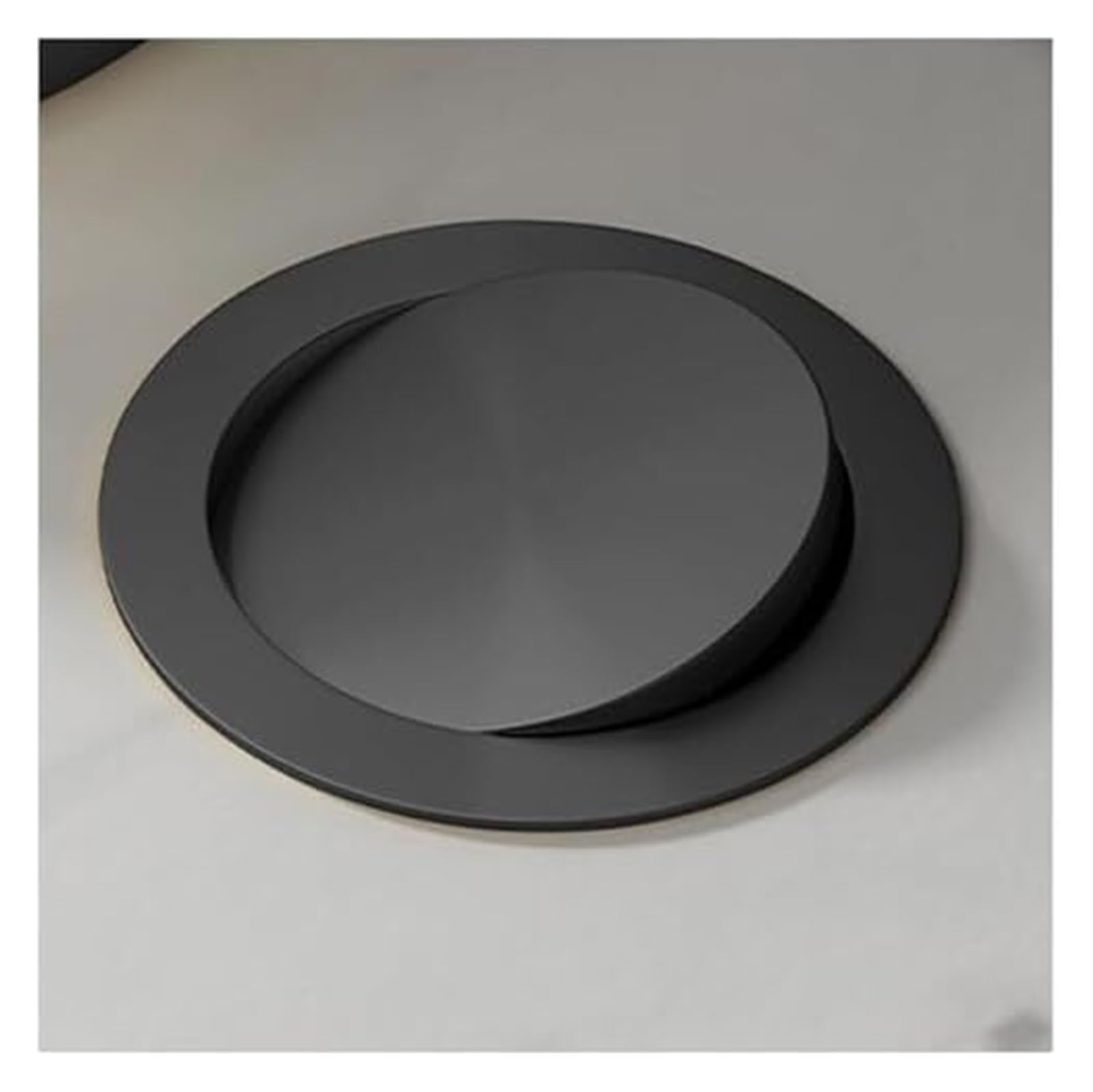Built-in Countertop Trash Bin Lid， Countertop Built-in Kitchen Cabinet Trash Can Cover(Black,Single lid)