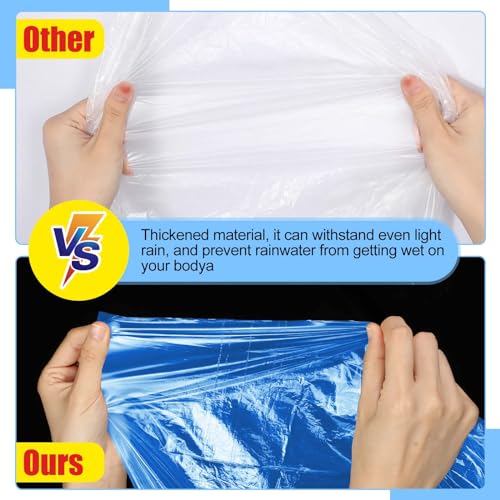 Handepo 150 Pack of Adult Rain Ponchos with Hood, Disposable Rain Ponchos, Plastic Raincoat Poncho for Adult4