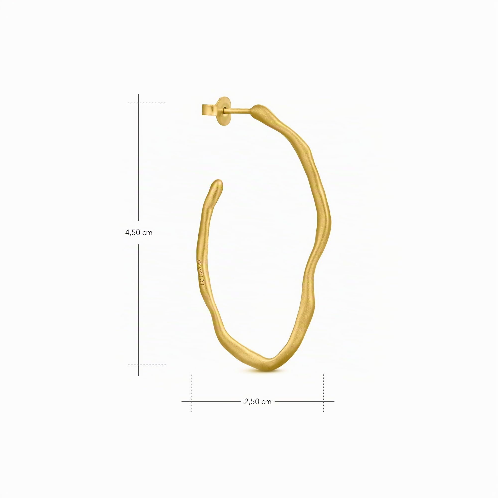 GOLDENE OHRRINGE CLARA | Entworfen von Joidart | Clara-Sammlung | 24K vergoldetes Metall | mattes Finish