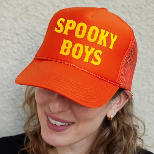 NACRE APPAREL Puff Printed Trucker Hat Vinyl Printed Choose Design Foam Halloween Fall Trucker Hat3