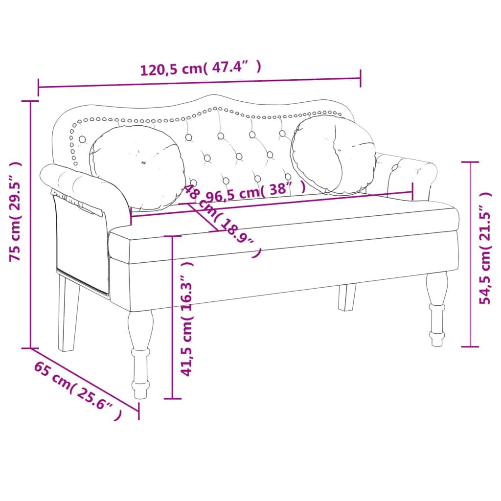 vidaXL Banc avec Coussins, Canapé avec Accoudoir et Dossier, Banquette avec Pieds en Bois, Siège de Salon Salle de Séjour, Crème Velours