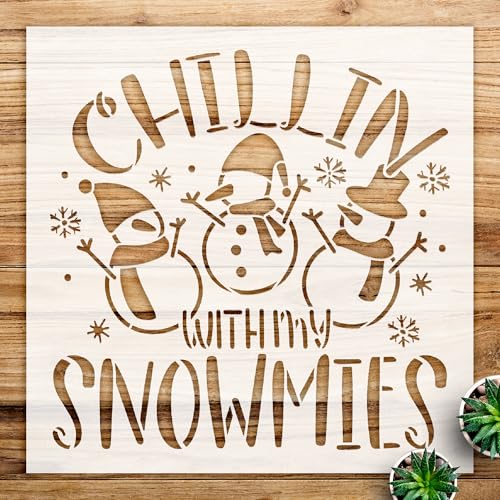 Snowman Stencil Pattern for Crafts and Home Decor, Reusable Mylar Template, Ideal for Winter Projects and Festive Greetings - Size A4 (8.5