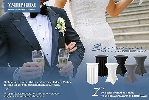 6er-Set Weiß Stretch Stehtisch Husse für Bistrotisch Ø 80-85 cm Spandex Stretch Tischdecke, Verstärkung im Fußbereich Für Hochzeit Geburtstagsfeier Bankett Stehtische und Bistrotische(80×110cm,Weiß)