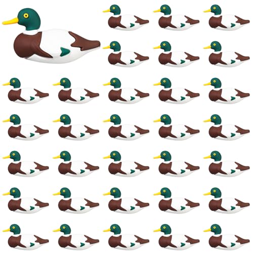 Halloscume 50 Pcs Mini Rubber Mallard Ducks Tiny Ducks Figurines