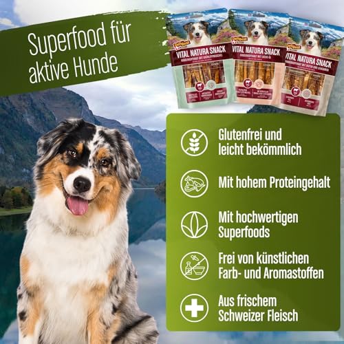DeliBest Vital Natura Snack Biotin + Leinsamen I Kausnack für Hunde I für jedes Alter und Jede Größe I auch zur Zahnreinigung perfekt geeignet I natürlicher Kausnack I 200 g Packung