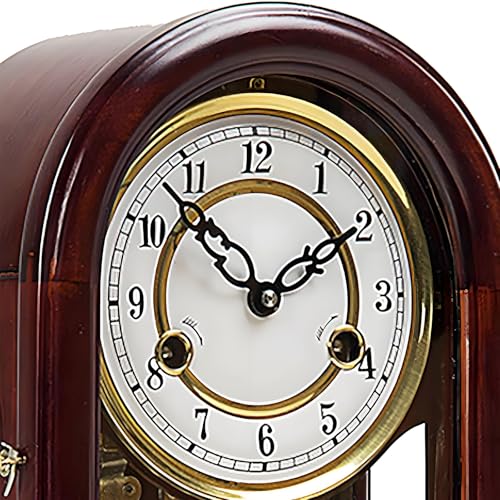Reloj de péndulo mecánico sin cables de madera maciza y larga duración 5