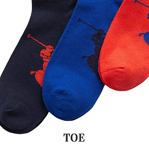 POLO RALPH LAUREN Men's 3-Pack Big Polo Player No Show Ped Sock, Tomato Red, 10-134