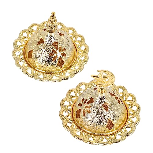 Amosfun 2 Set Bruciatore Di Incenso Luce Lumino Fragranite Addobbi Carbone Di Autoluminazione Sciolto Gel Aromatico Incensiere Da Tavolo Lega Golden 2 Pezzi * 2