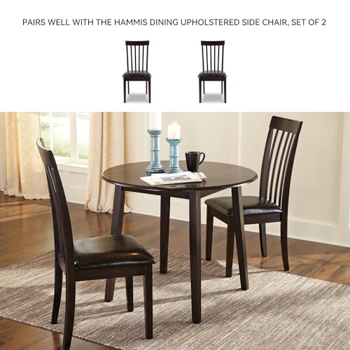 Image of Signature Design by Ashley Small Round Drop Leaf Dining Table, Brown