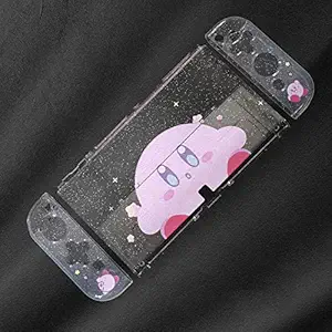 PERFECTSIGHT Case for Nintendo Switch OLED 2021 Dockable TPU+PC Clear Protective Case Cover for Switch and JoyCon Controller (Kirby)