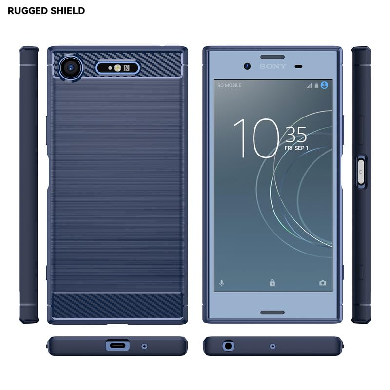 Image of Hybrid Carbon Fiber Back Case for Sony Xperia XZ1 (Blue)