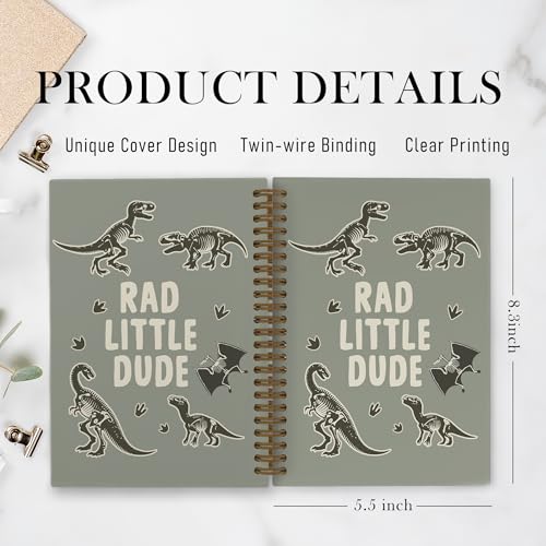Carnet de notes dinosaure gothique vert, une idée cadeau originale pour enfant et garçon