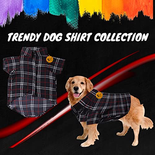 Image of Sage Square Funky Soft Material Dog Shirt | Cool /Funky Print Pet | Soft Light Weight | Comfortable & Breathable Dog Clothing | Trendy Vest Outfit (XSmall - 12 Inches, Black Check Print)