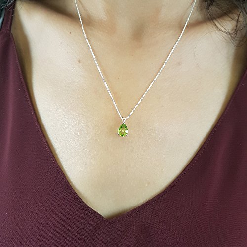 Dazzlingrock Collection 9x7 mm Pear Cut Ladies Solitaire Teardrop Pendant (Silver Chain Included), Sterling Silver - Image 6