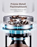 SHARDOR Kaffeemühle, Kaffeemühle Elektrisch mit 25 Mahleinstellungen, Coffee Grinder mit präziser Digitalanzeige, Scheibenmahlwerk Für Espresso, Tropfkaffee und French Press, 200W, 200g Bohnenbehälter – Ansicht 2