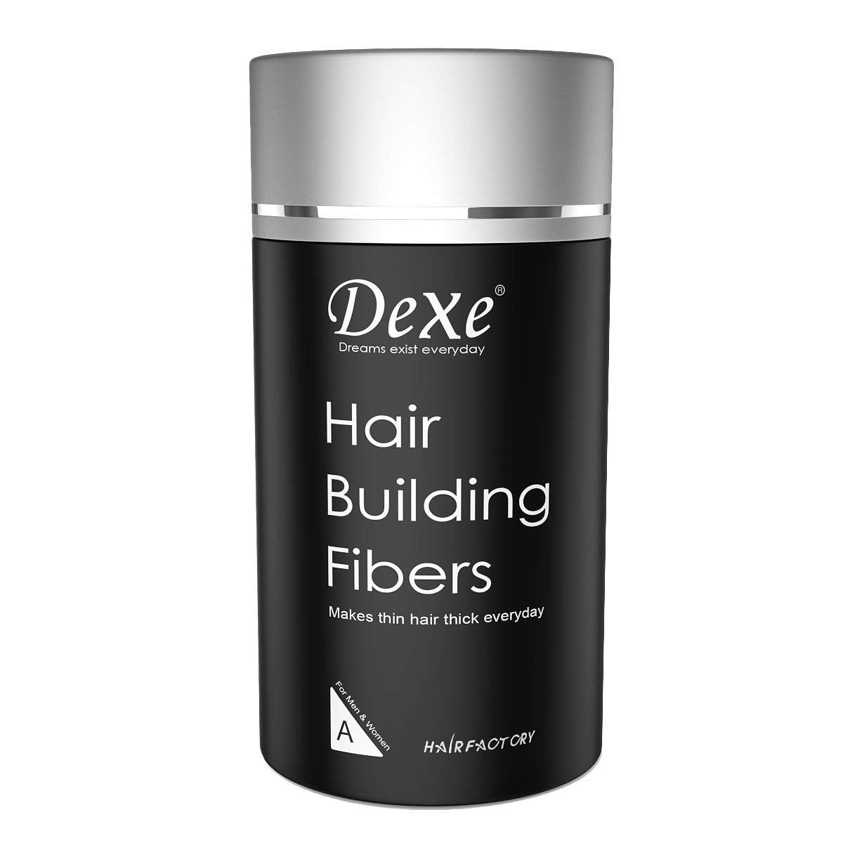Dexe Hair Building Fibres 22G (Black), Thick Hair, Instant Results, Plant And Cotton Based Fibers, For Men And Women