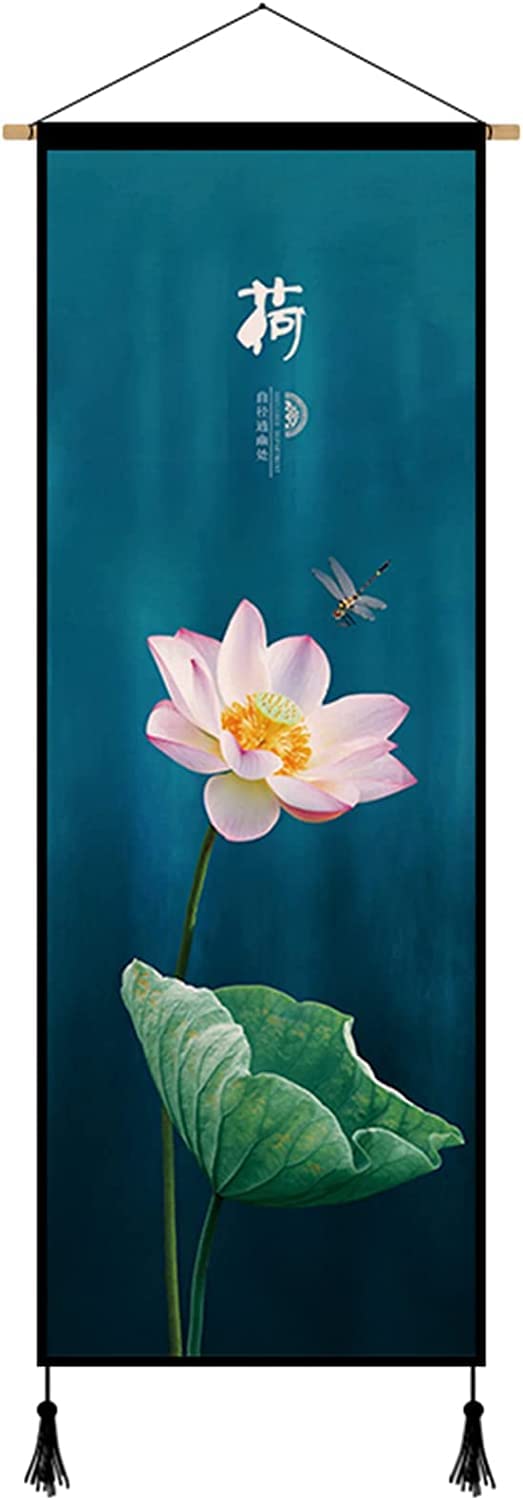 Vrfvsdasaas B Chinese Wall Art, Chinese Wall Art Scroll Painting,Lotus Decoration For, Zen Hanging