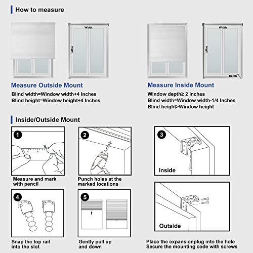 Hotsoon Blackout Cellular Shade For Window Cordless Honeycomb Blinds Uv Protection Insulation Easy Install For Bedroom Office Living Room.deep Blue.custom Size #TOP6