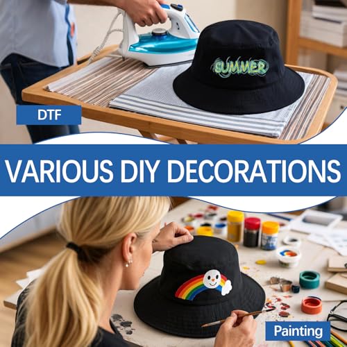 Image of Bucket Hats Bulk Solid Color DIY Blank Hat Bucket Hats for Men, Women and Adults