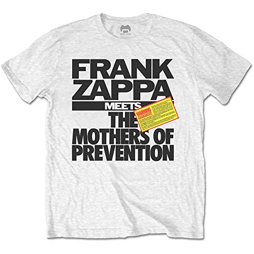 Rock Off White Frank Zappa and The Mothers of Prevention Officiel T-Shirt Hommes Unisexe - Les Beatles, Paul McCartney, John Lennon, RIngo Starr, George Harrison Rock Off White Frank Zappa and The Mothers of Prevention Officiel T-Shirt Hommes Unisexe