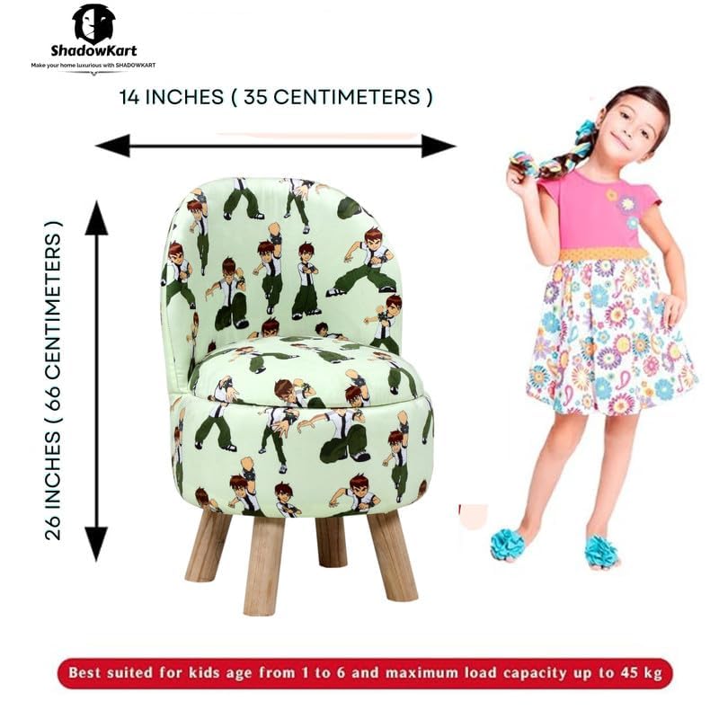 Image of Ottoman Kids pouffe Stool for Small Baby Chair Study Stool for Kids Playing Products Little Baby Dining Chair for Feeding Kids Cartoon Bedroom Chair,14x14x26 Inch, Single Chair