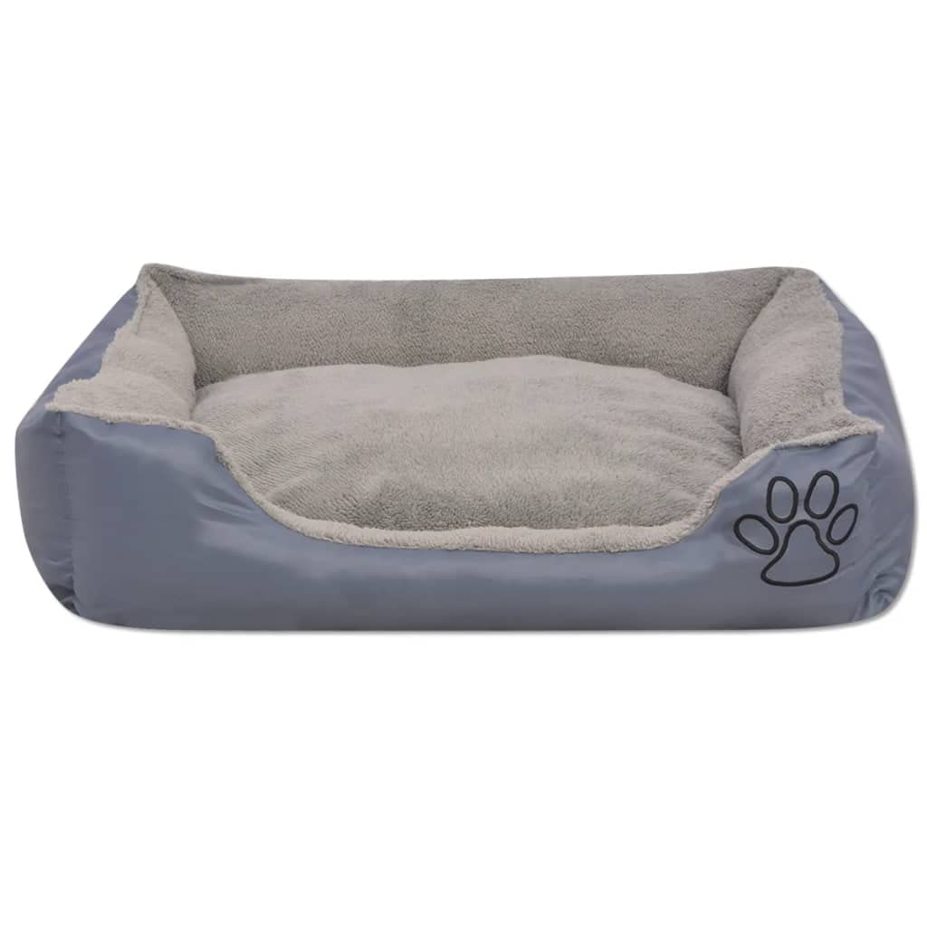 Cuccia per cani con cuscino imbottito, taglia S, grigio, impermeabile e antiscivolo, ideale come cuccia o lettino per animali domestici, lavabile e durevole, per interni ed esterni