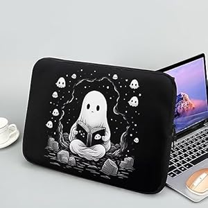 Showudesigns Cute Ghost Laptop Protective Sleeve - Waterproof 12 inch Laptop Pouch for Women & Men - Business Trip Notebook Carrying Case Bag - Black