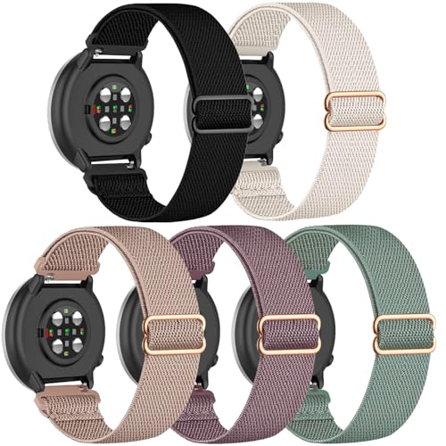 CUNUJIX 5 pulseras elásticas de nailon de repuesto para pulsera Polar ignite/ignite 2/ignite 3, tejido elástico de repuesto para Polar Unite/Pacer/Pacer Pro, Nailon, Sin gemas