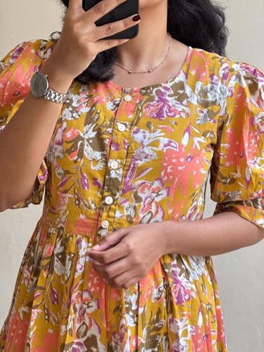 Image of Women's Rayon Printed Anarkali Kurta for Women and Girls, Regular Wear