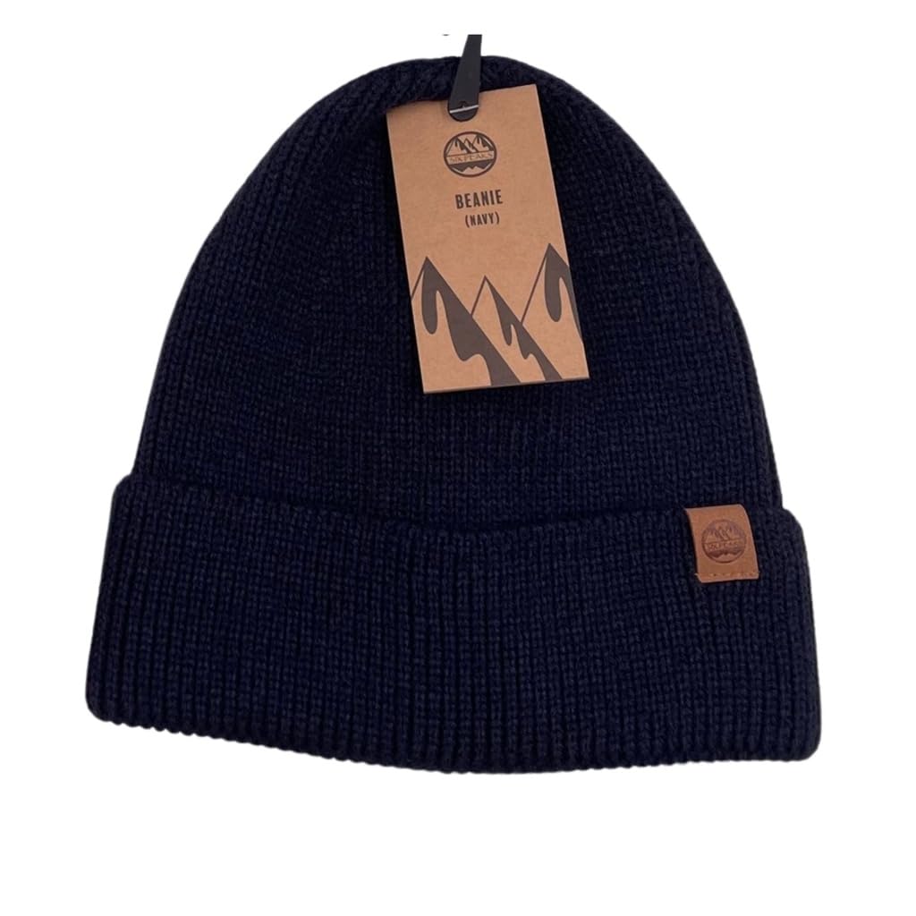 Six Peaks Unisex Beanie, Soft Acrylic Winter Hat for Men and Women, Warm, Stretchable Design for Outdoor Activities, Navy, One Size