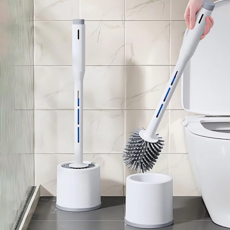 Promosyonca Deterjan Hazneli Silikon Tuvalet Fırçası, Temizleme, Saplı ve Standlı Set