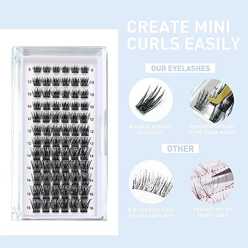 Individual Cluster Lashes, 72 PCS DIY Eyelash Extension,Natural Look Wispy Clusters Lashes 8-16MM D Curl Individual Lashes Extensions Reusable Individuals DIY at Home(Z2) - Image 2