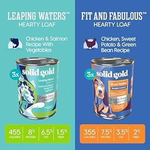 Solid Gold Wet Dog Food Variety Pack for Picky Eaters - Fit & Fabulous Chicken + Leaping Waters Chicken & Salmon Grain Free Canned Dog Food - Made with Real Protein for Sensitive Stomachs - 6 Pack Solid Gold Wet Dog Food Variety Pack for Picky Eaters – Fit & Fabulous Chicken + Leaping Waters Chicken & Salmon Grain Free Canned Dog Food – Made with Real Protein for Sensitive Stomachs – 6 Pack