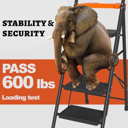 AOPENG 4 Step Ladder with Tool Tray - 4