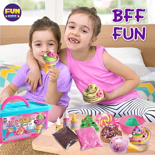 Fun Kidz 7D773120 Gift Butter Slime Kit For Girls 10-12, Funkidz Ice Cream Soft Slime Making Kit Ages 8-12 Kids Slime Toys Ideal Birthday Party Present thumb #3