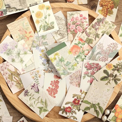 Image of 6 Sets 300 Pcs Washi Stickers Set Vintage Aesthetic Sticker Book for Journaling Decorative Scrapbook Floral Paper Sticker Kit for Scrapbooking, Bullet Journal, Art Craft Gifts, Notebook Making