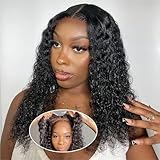 Ailwelia Curly 5x5 Bob Wig For Black Women Wear And Go Glueless Wig Deep Wave Bob Wig Human Hair Glueless Wigs Human Hair Pre Plucked 5x5 Hd Lace Closure Wigs Human Hair 16 Inch