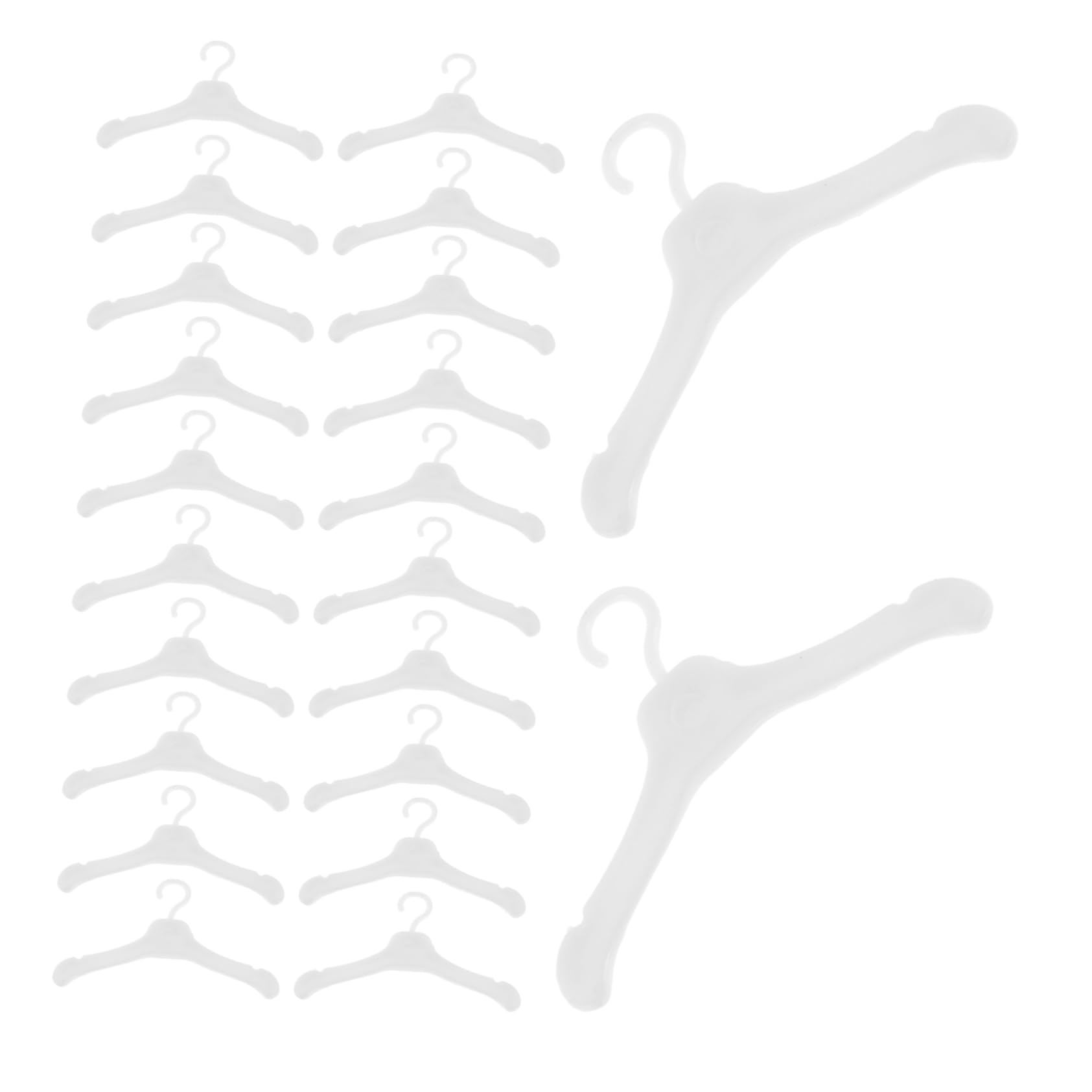 BESTonZON 50pcs Plastic for Organizing Displaying Doll Clothes for Dollhouse Wardrobe Outfits Storage