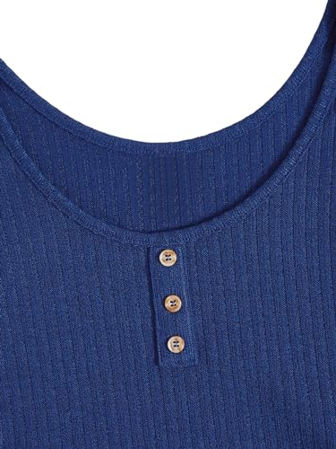 Image of SOLY HUX Women's Button Front Ribbed Knit Tank Top and Shorts Pajama Set Sleepwear Lounge Sets